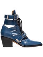 Chloé Rylee 60 Leather Ankle Boots - Blue
