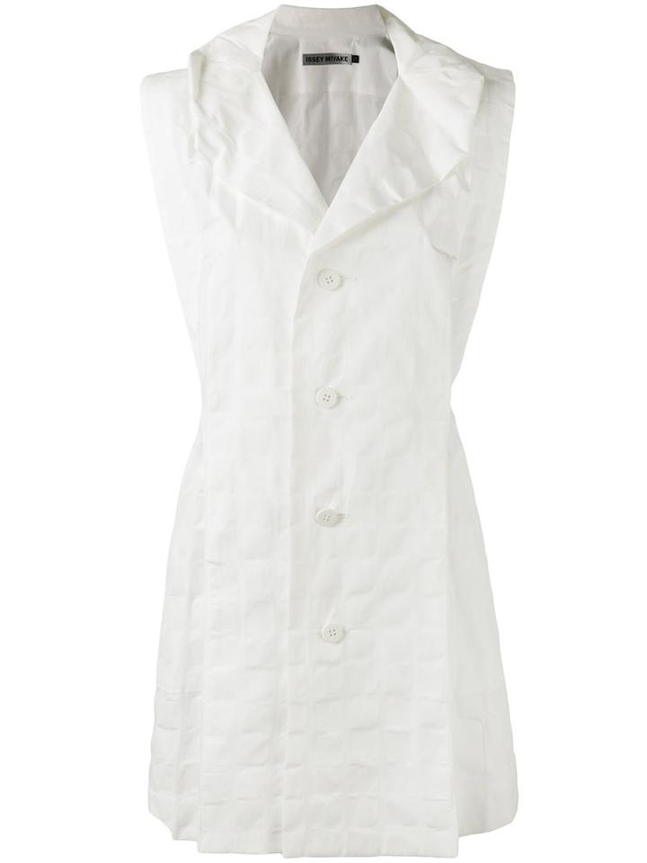 Issey Miyake - Single Breasted Gilet - Women - Cotton - 2, White, Cotton