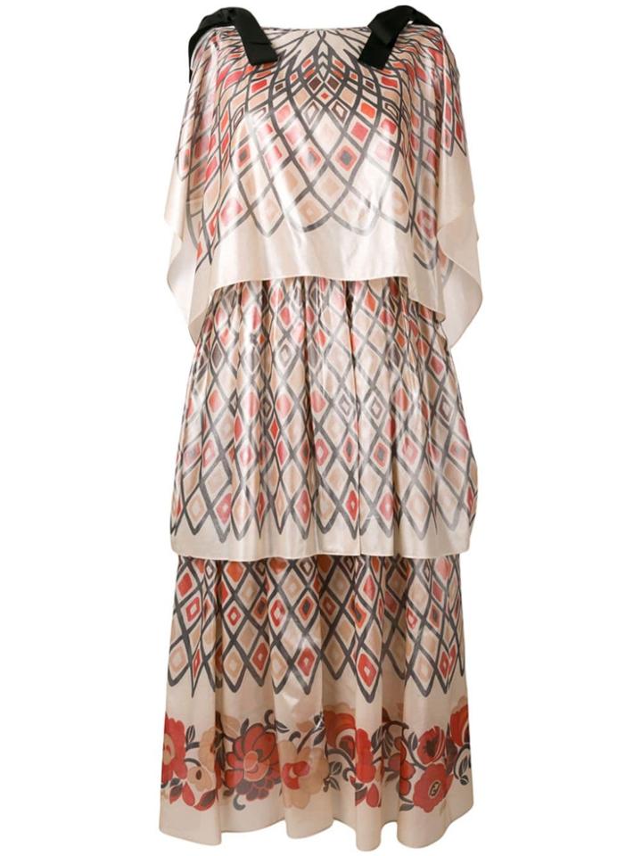 Fendi Geometric Skirt Dress - Neutrals