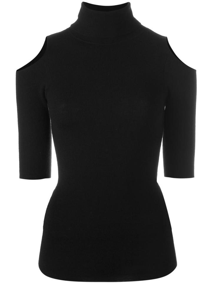 Zoe Jordan Cut-out Shoulder Jumper, Women's, Size: Xs/s, Black, Cashmere/wool