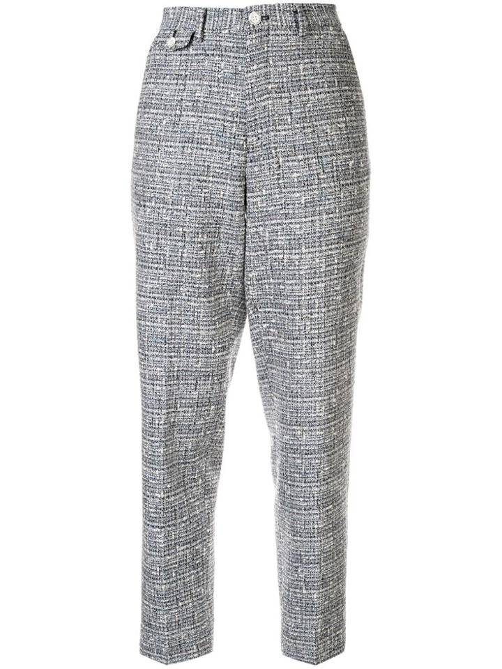 Education From Young Machines Bouclé Tweed Trousers - Blue