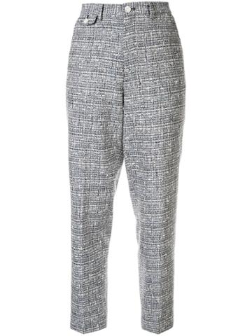 Education From Young Machines Bouclé Tweed Trousers - Blue