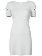 Helmut Lang Cut Out Ribbed Dress - Grey
