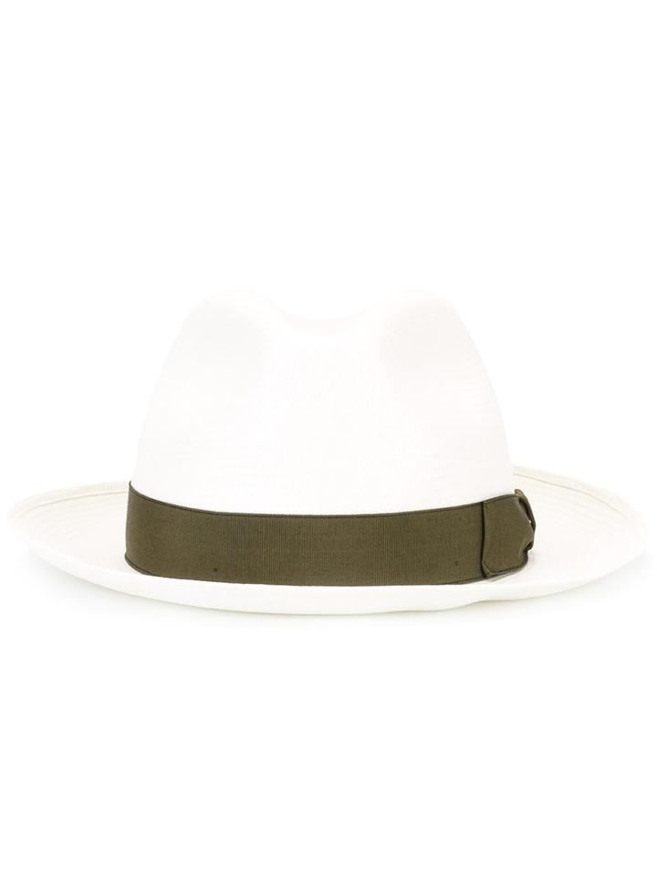 Borsalino Khaki Band Trilby Hat, Adult Unisex, Size: 56, Nude/neutrals, Straw