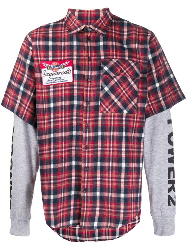 Dsquared2 Tartan Print Layered Shirt