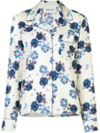 Michel Klein Floral Print Shirt, Women's, Size: 40, White, Silk
