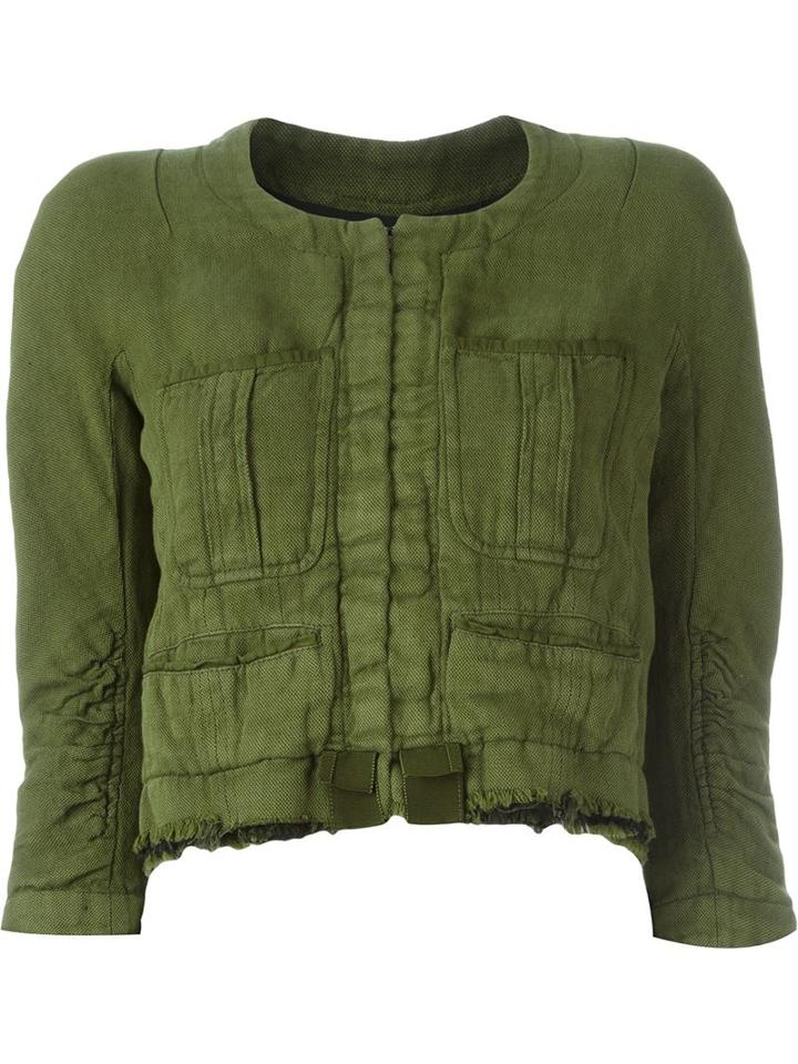 Haider Ackermann Pocketed Raw Edge Cropped Jacket