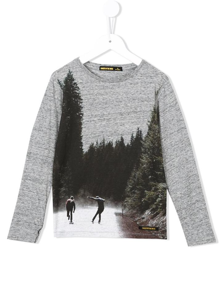 Finger In The Nose Skater Print T-shirt, Boy's, Size: 10 Yrs, Grey