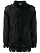 Di Liborio Distressed Bomber Shirt - Black