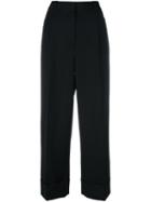 3.1 Phillip Lim Cropped Wide Leg Trousers, Women's, Size: 8, Black, Wool