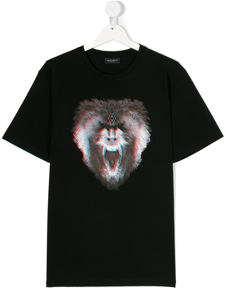 Marcelo Burlon County Of Milan Kids Monkey 3d Print T-shirt - Black