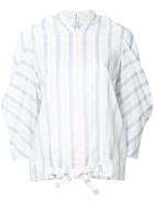 Nehera Stripe Draped Top - White