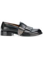 Givenchy Buckled Fringe Loafers - Black