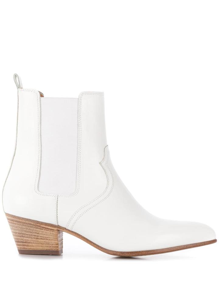 Closed Ankle Length Boots - White