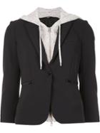Veronica Beard Hooded Blazer, Women's, Size: 8, Black, Nylon/spandex/elastane
