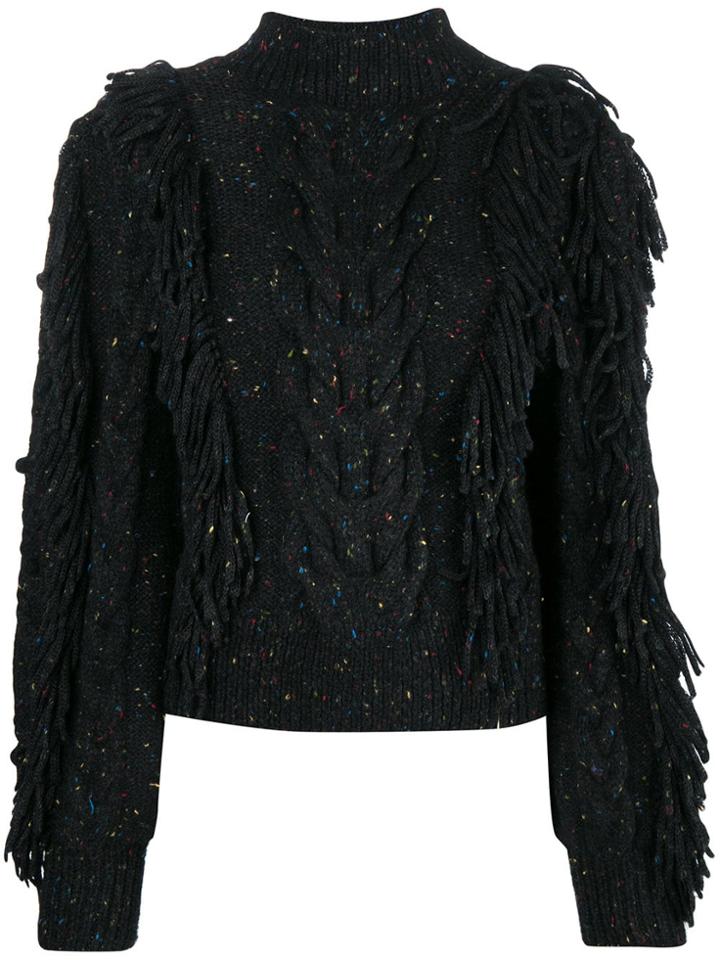 Ulla Johnson Fringed Knitted Sweater - Black