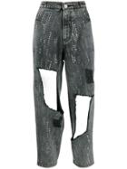 Philosophy Di Lorenzo Serafini Sequinned Studded Jeans - Grey