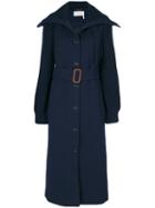 Chloé - Belted Classic Coat - Women - Spandex/elastane/viscose/virgin Wool - 36, Blue, Spandex/elastane/viscose/virgin Wool