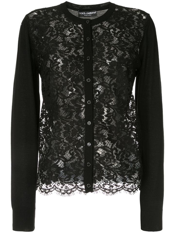 Dolce & Gabbana Lace-front Cardigan - Black