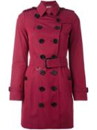Burberry 'sandringham' Trench Coat, Women's, Size: 10, Pink/purple, Cotton/viscose