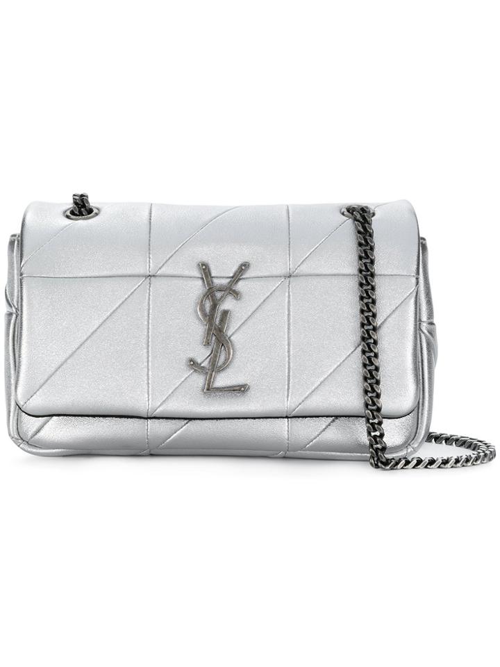 Saint Laurent Small Jamie Patchwork Bag - Grey
