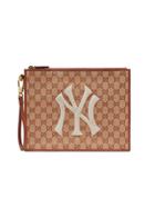 Gucci Original Gg Pouch With Ny Yankees&trade; Patch - Neutrals