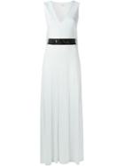 P.a.r.o.s.h. Belted Long Dress, Women's, Size: Small, White, Viscose/spandex/elastane