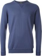 Laneus Crew Neck Sweater, Men's, Size: 52, Blue, Silk/cashmere
