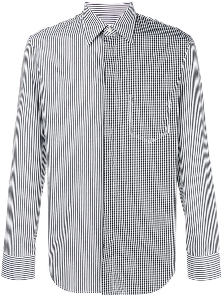 Maison Margiela Contrast Patterned Shirt - Black