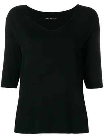 Marc Cain Deep U-neck T-shirt - Black
