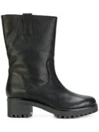 P.a.r.o.s.h. Ridged Mid-heel Boots - Black