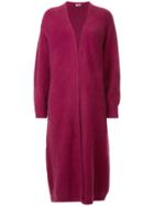 H Beauty & Youth Long Draped Cardigan - Pink & Purple