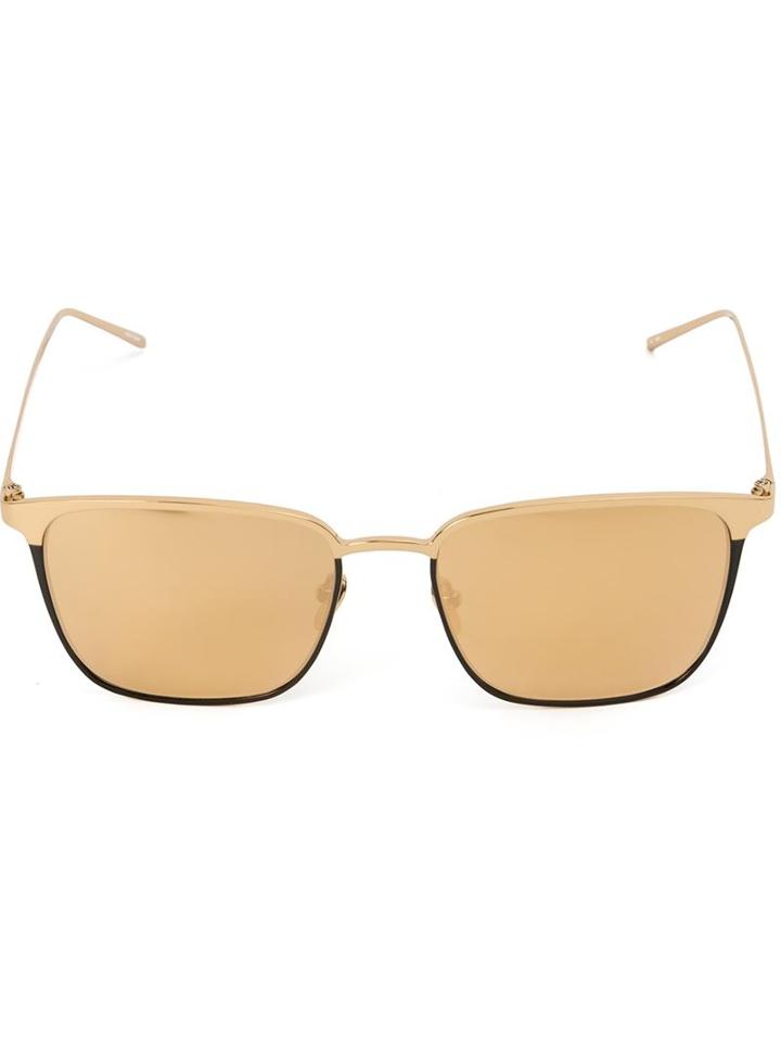 Linda Farrow '346' Sunglasses, Adult Unisex, Grey, Metal (other)