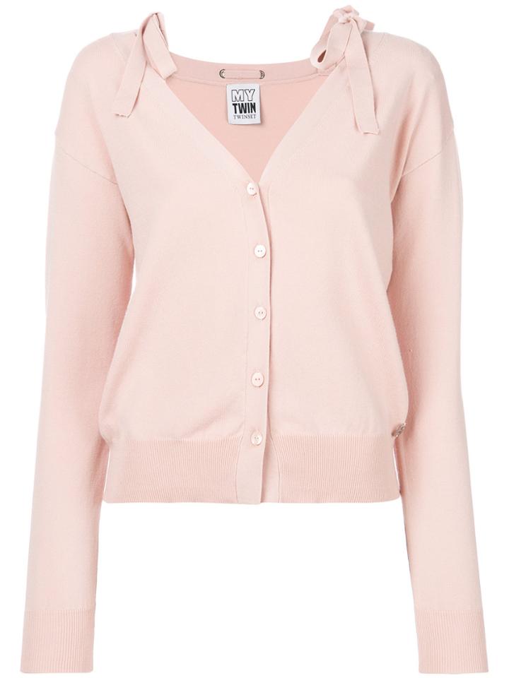 Twin-set V-neck Cardigan - Nude & Neutrals