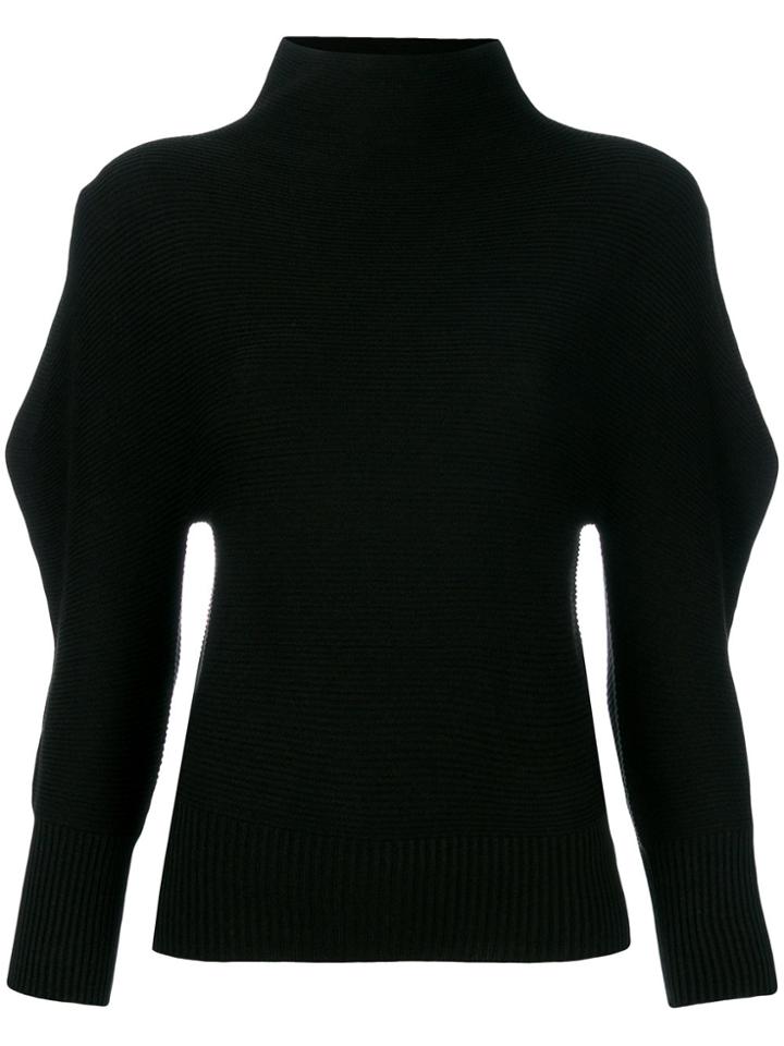 Issey Miyake Roll Neck Oversized Sleeve Sweater - Black