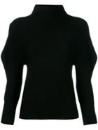 Issey Miyake Roll Neck Oversized Sleeve Sweater - Black