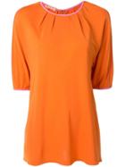 Marni Pleated Details Half-sleeved Top - Orange