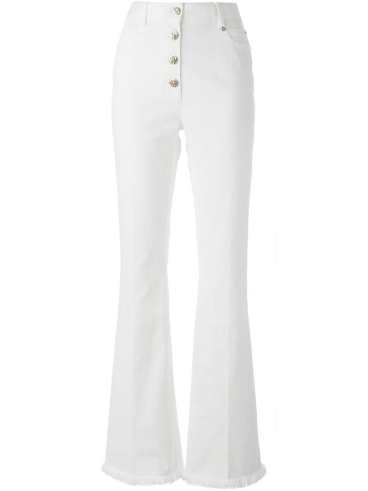 Sonia Rykiel Highwaisted Flared Jeans, Women's, Size: 44, White, Cotton/polyurethane
