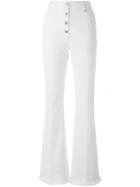 Sonia Rykiel Highwaisted Flared Jeans, Women's, Size: 44, White, Cotton/polyurethane