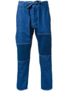 Biro Drawstring Cropped Jeans - Blue