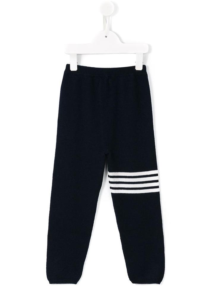 Thom Browne Kids - Striped Knitted Trousers - Kids - Cashmere - 4 Yrs, Blue
