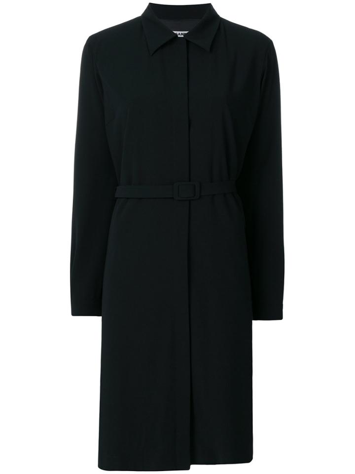 Jil Sander Vintage Belted Shirt Dress - Black