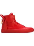 Buscemi 125mm Hi-top Sneakers, Men's, Size: 10, Red, Calf Leather/leather/rubber