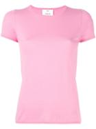 Allude Short Sleeve Fitted Knit Top, Women's, Size: Small, Pink/purple, Virgin Wool
