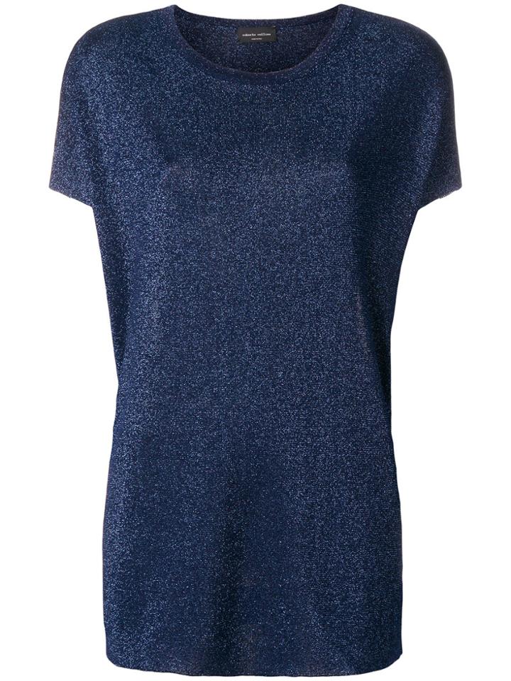 Roberto Collina Glitter Loose Fit T-shirt - Blue