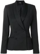 Styland Double Breasted Tuxedo Jacket - Black