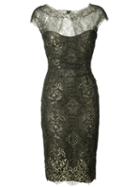 Monique Lhuillier - Metallic Lace Dress - Women - Silk - 10, Black, Silk
