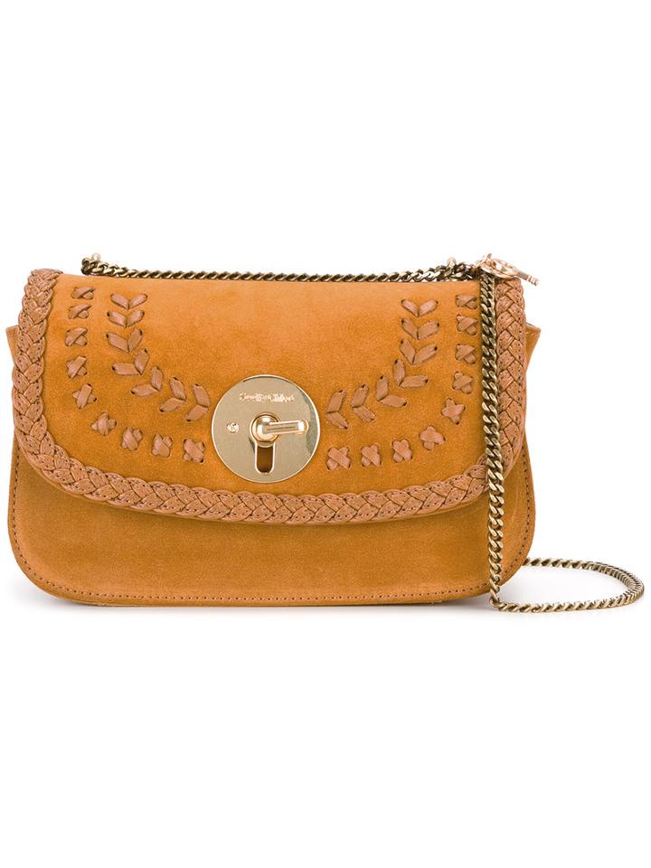 See By Chloé Lace Detail Shoulder Bag, Women's, Brown, Calf Leather/cotton