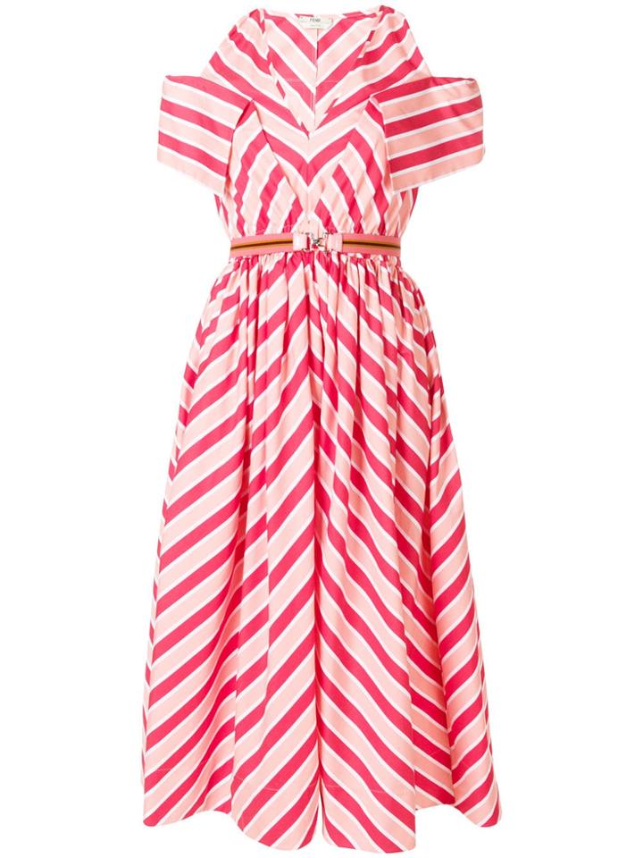 Fendi Striped Midi Dress - Pink