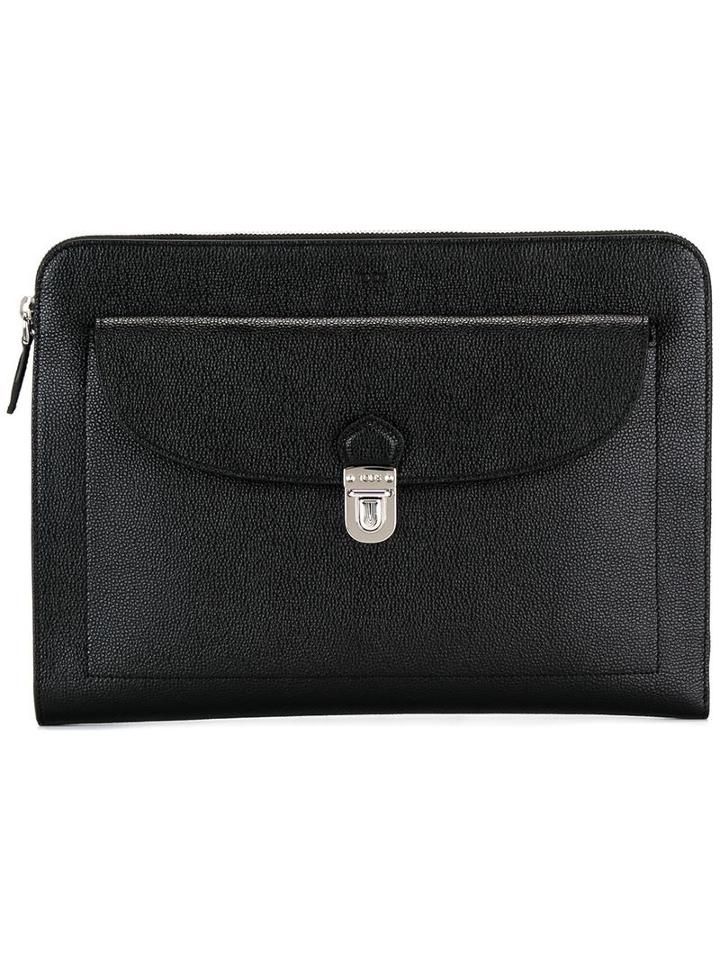 Tod's Zip Around Clutch, Men's, Black, Calf Leather